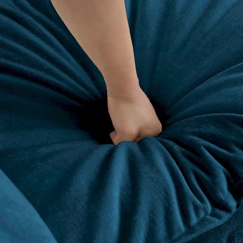 Accent Chair with Ottoman - Chenille Fabric, Solid Wood Frame, 41.4"W x 33"H, 300 lbs Capacity