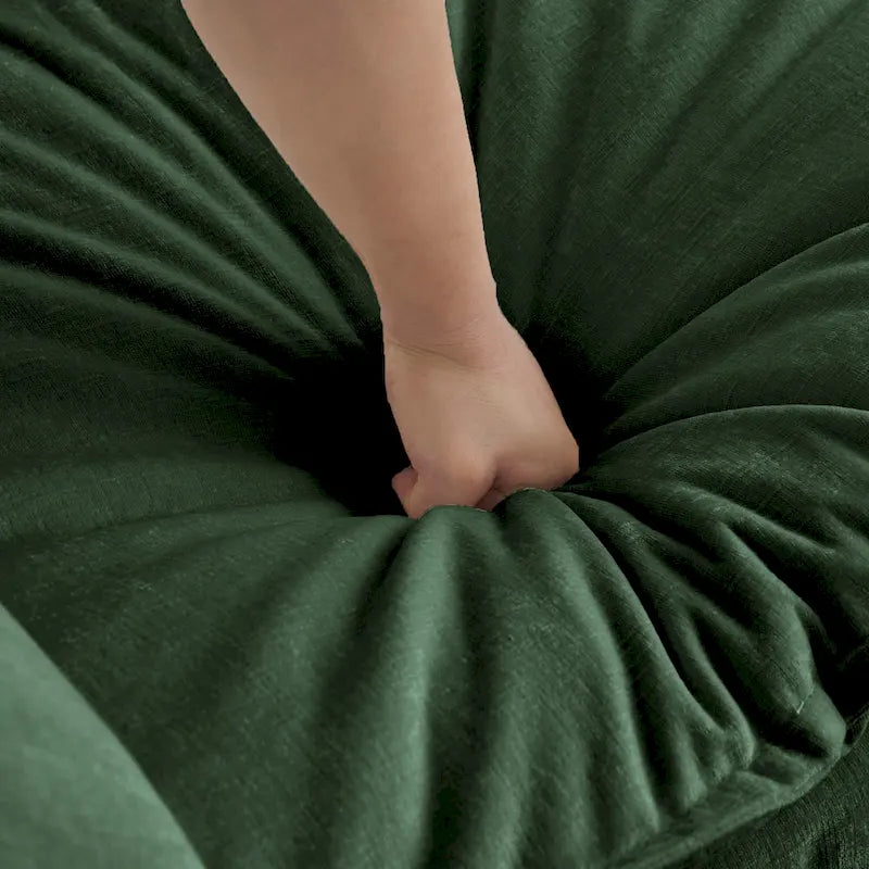 Accent Chair with Ottoman - Chenille Fabric, Solid Wood Frame, 41.4"W x 33"H, 300 lbs Capacity