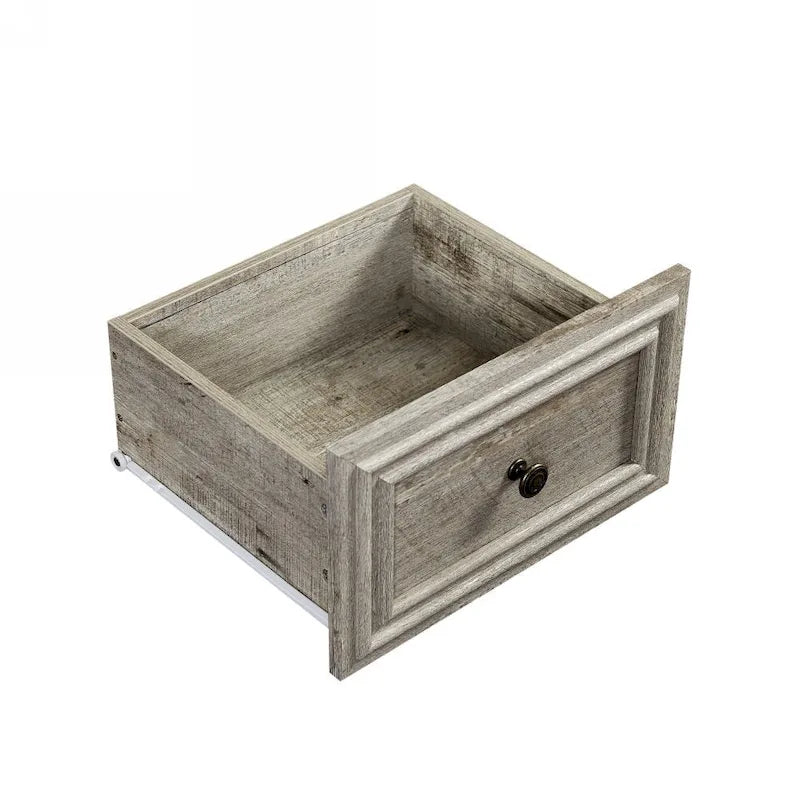 7-Drawer Dresser - White Wood Grain, Farmhouse Style, Metal Slides, Embossed Texture, Vintage