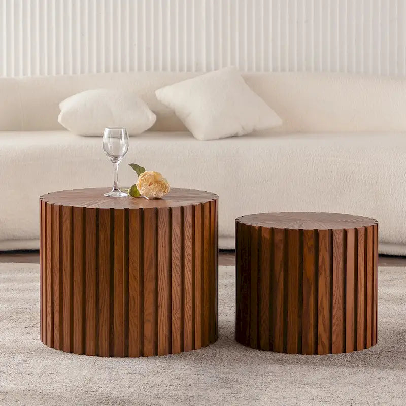 Exquisite Round Wood Coffee Table for Compact Living Spaces, No Assembly Needed
