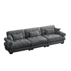 Modular Sectional Sofa - Velvet, 5-Seat, Cloud Cushion, Bolster Armrests, 130"W, Configurable