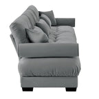 Modular Sectional Sofa - Velvet, 5-Seat, Cloud Cushion, Bolster Armrests, 130"W, Configurable