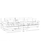 Modular Sectional Sofa - Velvet, 5-Seat, Cloud Cushion, Bolster Armrests, 130"W, Configurable
