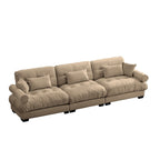 Modular Sectional Sofa - Velvet, 5-Seat, Cloud Cushion, Bolster Armrests, 130"W, Configurable