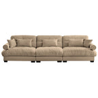 Modular Sectional Sofa - Velvet, 5-Seat, Cloud Cushion, Bolster Armrests, 130"W, Configurable