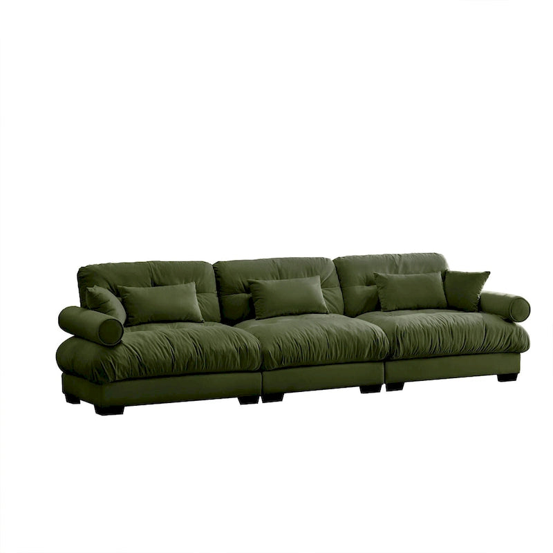 Modular Sectional Sofa - Velvet, 5-Seat, Cloud Cushion, Bolster Armrests, 130"W, Configurable