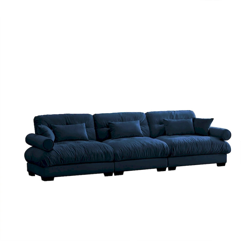 Modular Sectional Sofa - Velvet, 5-Seat, Cloud Cushion, Bolster Armrests, 130"W, Configurable