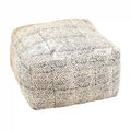 Landry Square Upholstered Floor Pouf Cream