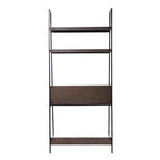 Ladder Desk - Gray Wood, 3 Shelves, 1 Drawer, Wireless Charger, Industrial, 33W x 75.25H