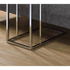 Accent Table - White Tempered Glass Top, Chrome Base, Slides Under Sofa, Multi-Functional