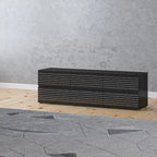 Low Profile Dresser/TV Stand - Black & White, 6 Drawers, 63"W x 19.7"H, Multi-Functional