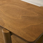 Mid-Century End Table - Wood, Sculptural Design, Storage Shelf, 26.77W x 21.65H