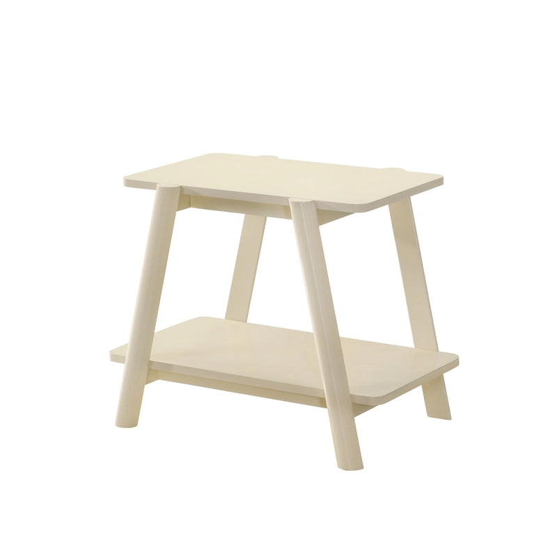 Mid-Century End Table - Wood, Sculptural Design, Storage Shelf, 26.77W x 21.65H