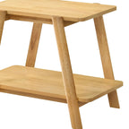 Mid-Century End Table - Wood, Sculptural Design, Storage Shelf, 26.77W x 21.65H