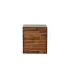 Storage Cube Trunk - Dark Brown, Solid Acacia Wood, Hinged Lid, 17.75"W x 19"H, Multi-Use