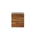 Storage Cube Trunk - Dark Brown, Solid Acacia Wood, Hinged Lid, 17.75"W x 19"H, Multi-Use