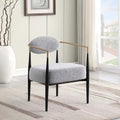 Mid-Century Armchair - Velvet/Faux Leather, Iron Frame, 24"W x 30.5"H, Single Seat, 330 lbs Capacity