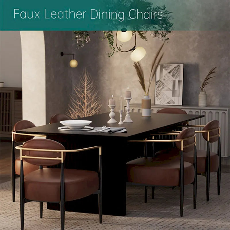 Mid-Century Armchair - Velvet/Faux Leather, Iron Frame, 24"W x 30.5"H, Single Seat, 330 lbs Capacity