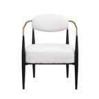 Mid-Century Armchair - Velvet/Faux Leather, Iron Frame, 24"W x 30.5"H, Single Seat, 330 lbs Capacity