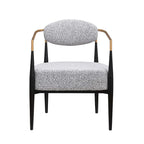 Mid-Century Armchair - Velvet/Faux Leather, Iron Frame, 24"W x 30.5"H, Single Seat, 330 lbs Capacity
