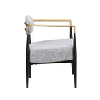 Mid-Century Armchair - Velvet/Faux Leather, Iron Frame, 24"W x 30.5"H, Single Seat, 330 lbs Capacity