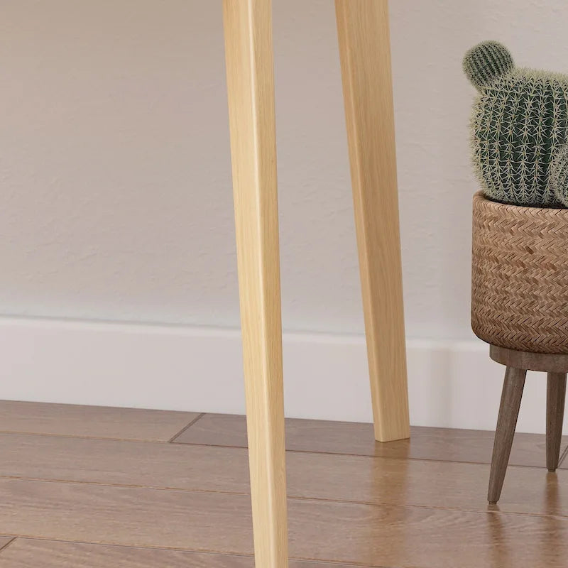 Wood Desk - 39.4"W, Multi-Functional, Rounded Corners, Optional Drawers, Easy Assembly