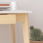 Wood Desk - 39.4"W, Multi-Functional, Rounded Corners, Optional Drawers, Easy Assembly