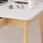 Wood Desk - 39.4"W, Multi-Functional, Rounded Corners, Optional Drawers, Easy Assembly