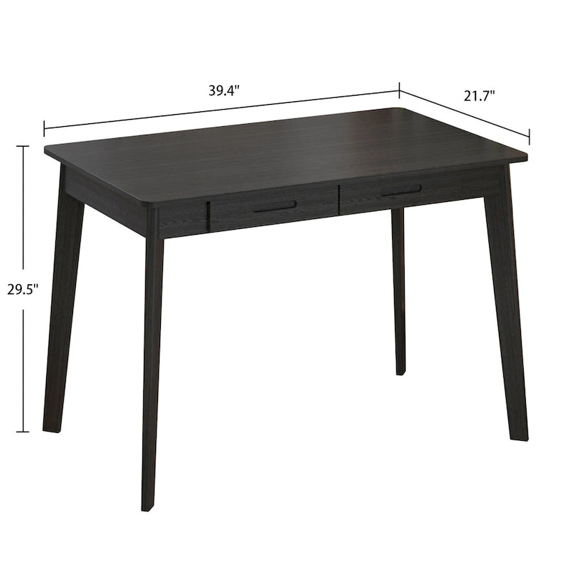 Wood Desk - 39.4"W, Multi-Functional, Rounded Corners, Optional Drawers, Easy Assembly