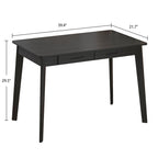 Wood Desk - 39.4"W, Multi-Functional, Rounded Corners, Optional Drawers, Easy Assembly