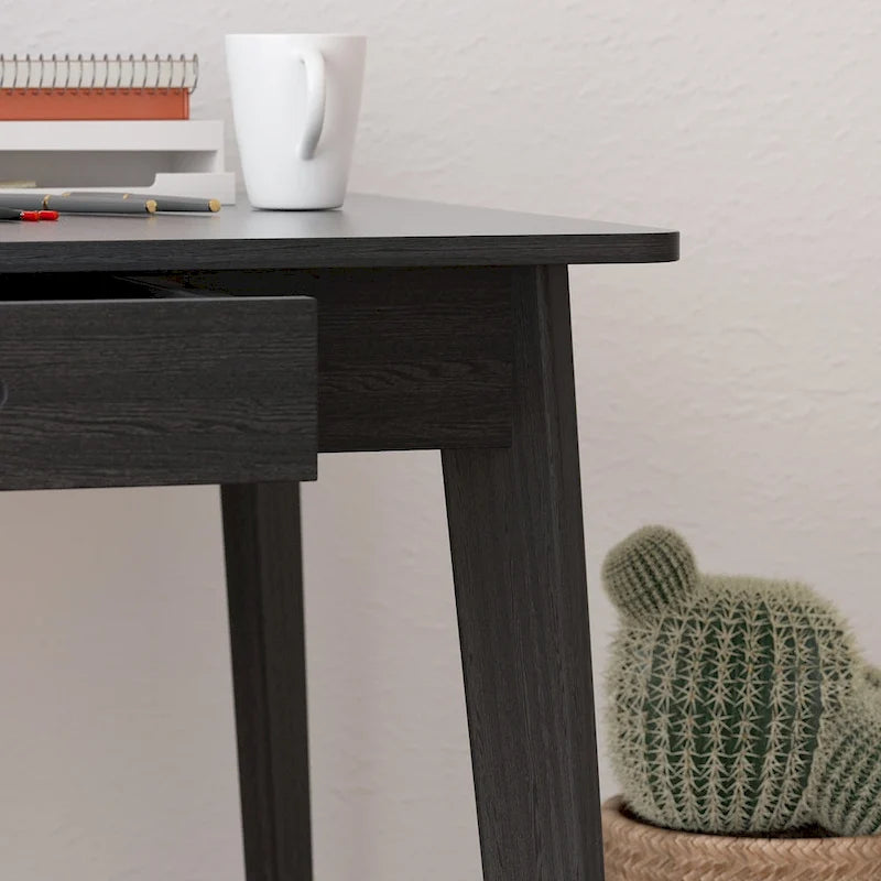 Wood Desk - 39.4"W, Multi-Functional, Rounded Corners, Optional Drawers, Easy Assembly