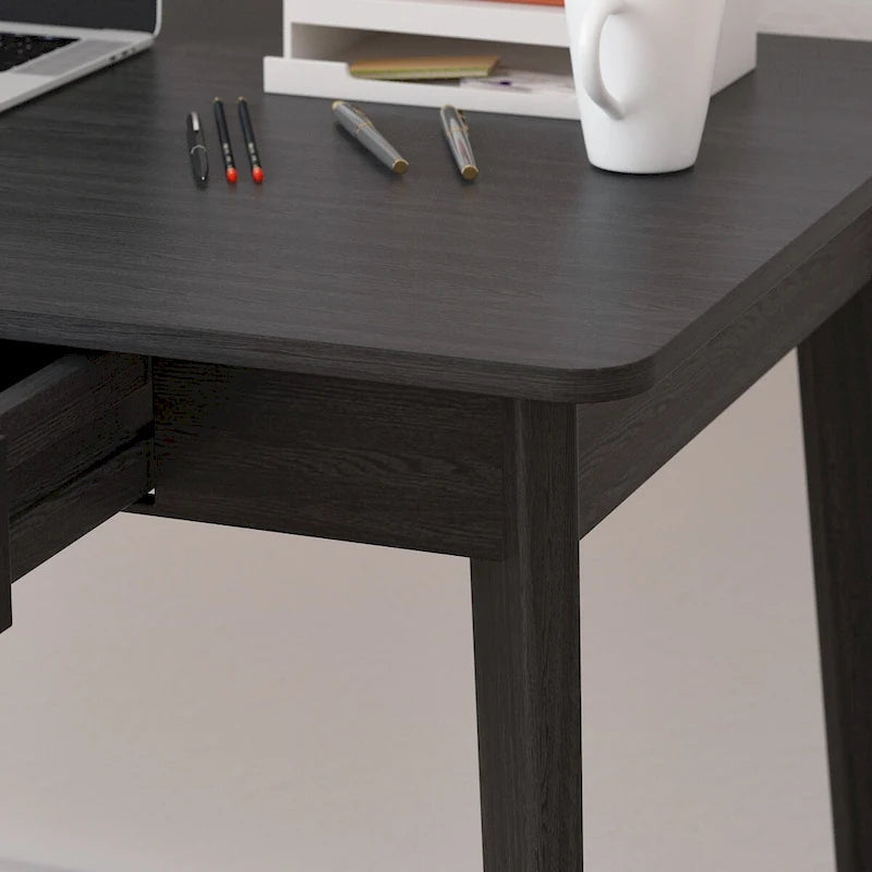 Wood Desk - 39.4"W, Multi-Functional, Rounded Corners, Optional Drawers, Easy Assembly