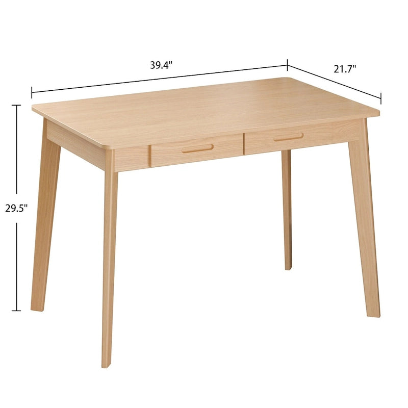 Wood Desk - 39.4"W, Multi-Functional, Rounded Corners, Optional Drawers, Easy Assembly