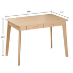 Wood Desk - 39.4"W, Multi-Functional, Rounded Corners, Optional Drawers, Easy Assembly