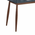 Office Desk - Grey-Blue & Brown, 3 Pigeonholes, Tapered Legs, Mid-Century, 43"W x 34.4"H