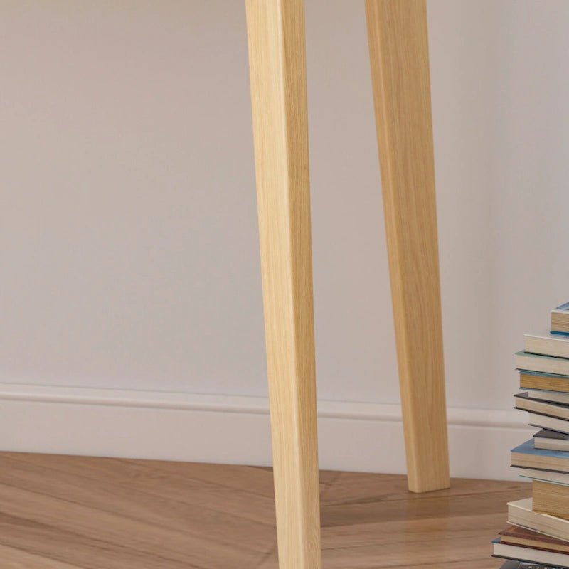 Home Office Desk - 39.4"W, MDF & Solid Wood, 2 Drawers, 120 lbs Capacity, Classic Style