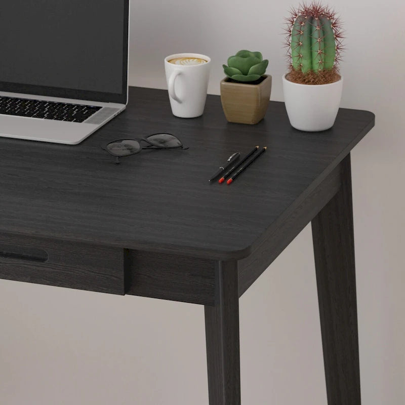 Home Office Desk - 39.4"W, MDF & Solid Wood, 2 Drawers, 120 lbs Capacity, Classic Style