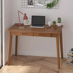 Home Office Desk - 39.4"W, MDF & Solid Wood, 2 Drawers, 120 lbs Capacity, Classic Style