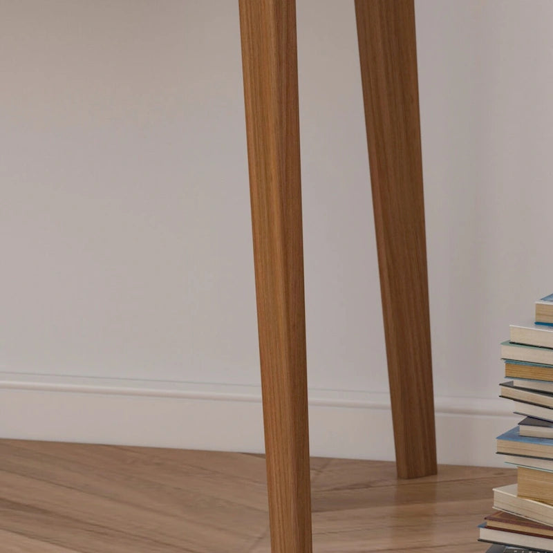 Home Office Desk - 39.4"W, MDF & Solid Wood, 2 Drawers, 120 lbs Capacity, Classic Style