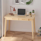 Home Office Desk - 39.4"W, MDF & Solid Wood, 2 Drawers, 120 lbs Capacity, Classic Style