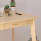 Home Office Desk - 39.4"W, MDF & Solid Wood, 2 Drawers, 120 lbs Capacity, Classic Style