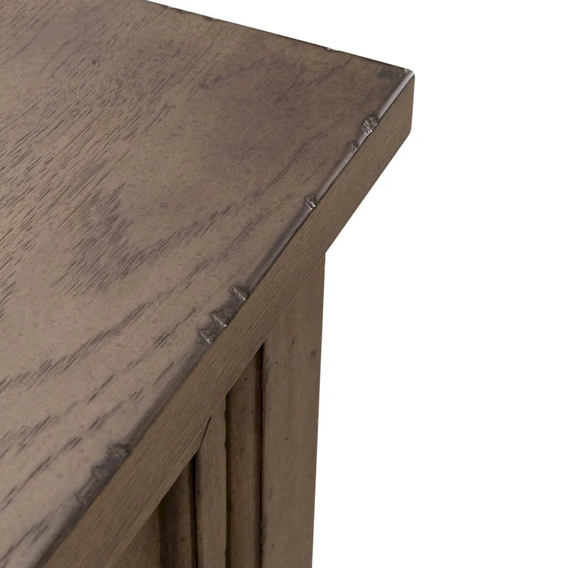 Nightstand - Dusty Taupe, 2 Drawers, Charging Station, Brass Hardware, 28"W x 28"H, Farmhouse
