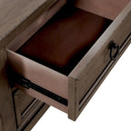 Nightstand - Dusty Taupe, 2 Drawers, Charging Station, Brass Hardware, 28"W x 28"H, Farmhouse
