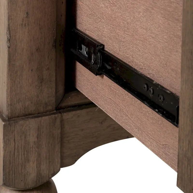 Nightstand - Dusty Taupe, 2 Drawers, Charging Station, Brass Hardware, 28"W x 28"H, Farmhouse