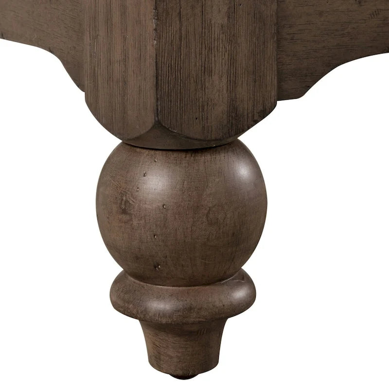 Nightstand - Dusty Taupe, 2 Drawers, Charging Station, Brass Hardware, 28"W x 28"H, Farmhouse
