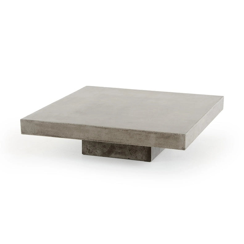 43 Gray Concrete Modern Square Coffee Table - 12 H x 43 W x 43 D