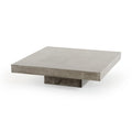 43 Gray Concrete Modern Square Coffee Table - 12 H x 43 W x 43 D