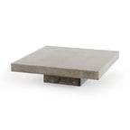 43 Gray Concrete Modern Square Coffee Table - 12 H x 43 W x 43 D