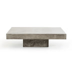 Modern Square Coffee Table - Gray Concrete Finish, 43"W x 43"D x 12"H, Contemporary Design