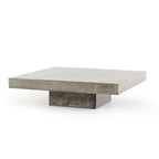 Modern Square Coffee Table - Gray Concrete Finish, 43"W x 43"D x 12"H, Contemporary Design